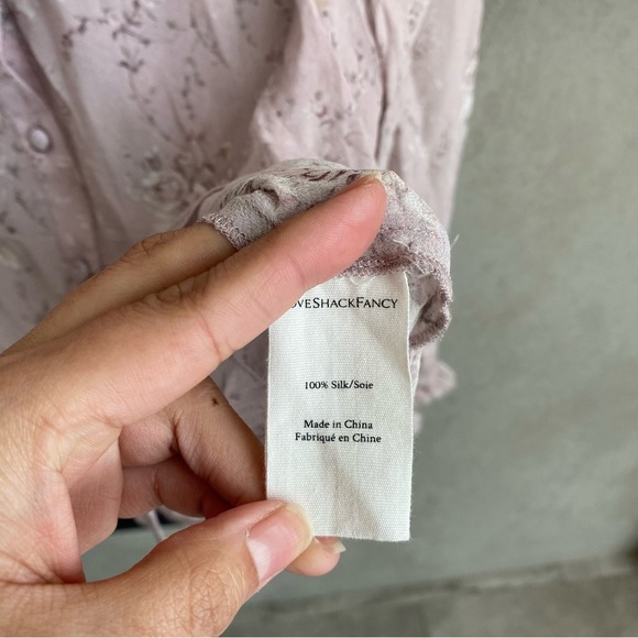 LoveShackFancy floral silk ruffle top, Size S - Picture 8 of 10